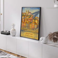 Porto Portugal Travel Poster, European City Art, Historic Landmark Print, Portuguese Travel Decor, Vacation Gift