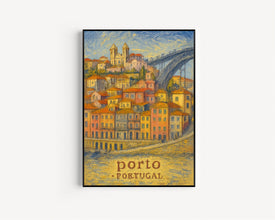 Porto Portugal Travel Poster, European City Art, Historic Landmark Print, Portuguese Travel Decor, Vacation Gift