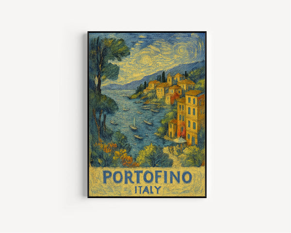 Portofino Italy Travel Print, Portofino Travel Poster Print, Portofino Amalfi City Wall Art, Italy Travel Coast Wall Decor
