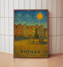 Poznań Poster Print, Poznań Travel Poster, Poznań Van Gogh Style Wall Art, Poznań, Poland