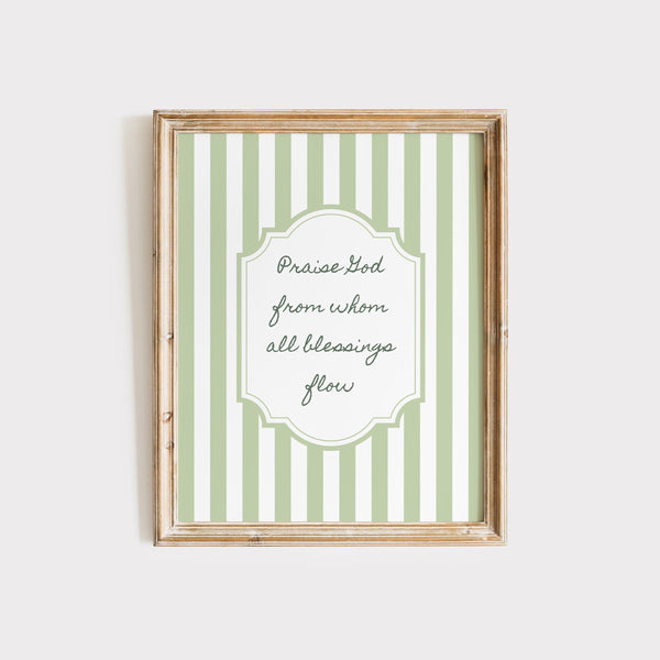 Praise God from Whom All Blessings Flow, Christian Wall Art, Lime Cream Wall Art, Printable Poster, Digital Download Christian Prints 1840907394