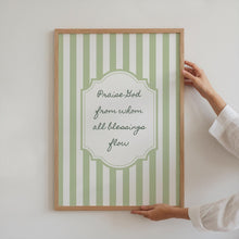 Praise God from Whom All Blessings Flow, Christian Wall Art, Lime Cream Wall Art, Printable Poster, Digital Download Christian Prints 1840907394