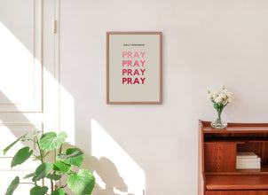 Pray Christian Wall Print Retro Christian Poster Bible Verse  Digital Download Print Wall Decor Large Printable Art Christian Gift God Jesus 1675198201