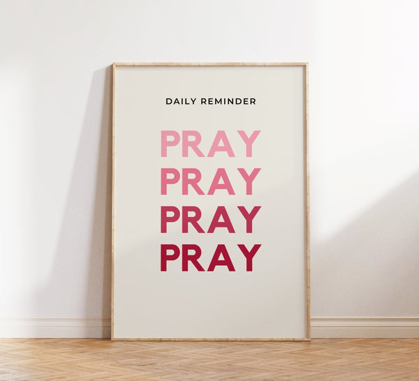 Pray Christian Wall Print Retro Christian Poster Bible Verse  Digital Download Print Wall Decor Large Printable Art Christian Gift God Jesus 1675198201