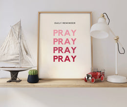 Pray Christian Wall Print Retro Christian Poster Bible Verse  Digital Download Print Wall Decor Large Printable Art Christian Gift God Jesus 1675198201
