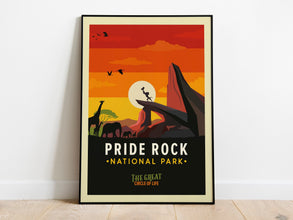 Pride Rock Travel Poster, Disney Lion King Poster, Lion King Wall Art, Lion King Art Print, Retro Print, Disney Posters, Disney Gift, Decor 1349424571