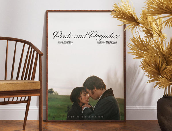 Pride and Prejudice Movie Poster, Movie Print, Gift for Her, Retro Vintage Poster, Jane Austen, Joe Wright, Keira Knightley, Home Decor 1875964372