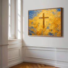 Printable Abstract Modern Christian Art Cross Artwork Print of a vintage Cross