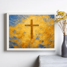 Printable Abstract Modern Christian Art Cross Artwork Print of a vintage Cross