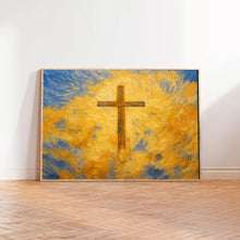 Printable Abstract Modern Christian Art Cross Artwork Print of a vintage Cross