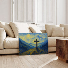 Printable Christian Artwork Orthodox Cross Painting, Wooden Christian Cross