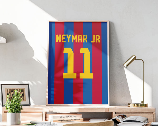 Neymar JR Soccer Shirt Poster 1424405179