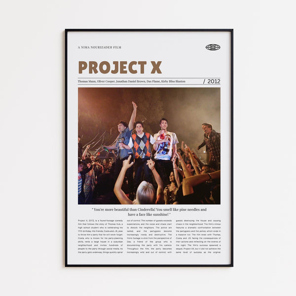 Project X, Nima Nourizadeh, Retro Movie Poster, Custom Movie Poster Print 4421172586