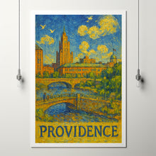 Providence, USA Van Gogh Style Digital Download Cityscape Print, Rhode Island Art, Architecture Scene, River View, Landscape Illustration