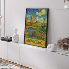 Providence, USA Van Gogh Style Digital Download Cityscape Print, Rhode Island Art, Architecture Scene, River View, Landscape Illustration