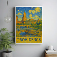 Providence, USA Van Gogh Style Digital Download Cityscape Print, Rhode Island Art, Architecture Scene, River View, Landscape Illustration