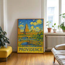 Providence, USA Van Gogh Style Digital Download Cityscape Print, Rhode Island Art, Architecture Scene, River View, Landscape Illustration