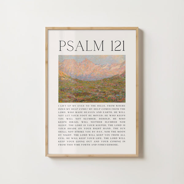 Psalm 121 Landscape Painting Christian Scripture Wall Art (Digital Download) 1877006971