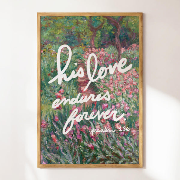 Psalm 136 Flower Market Print Christian Bible Verse Wall Art (Digital Download) 1795542092