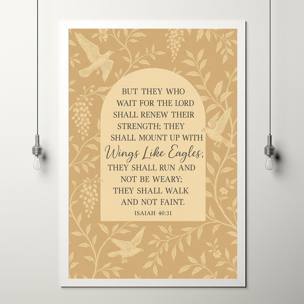 Psalm 139 Christian Wall Art with Vintage Dove Pattern Bible Verse Nursery Decor, New Baby Gift, Baptism Scripture Print or Canvas