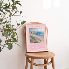 Psalm 23 Coastal Art Print Pink Bible Verse (Digital Download) 1874505557