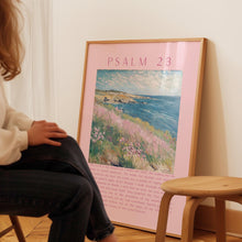 Psalm 23 Coastal Art Print Pink Bible Verse (Digital Download) 1874505557