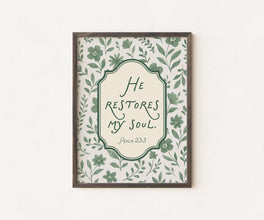 Psalm 23 Floral Print Christian Scripture Wall Art (Digital Download) 4343377202