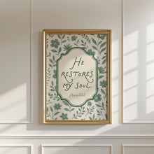 Psalm 23 Floral Print Christian Scripture Wall Art (Digital Download) 4343377202