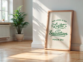 Psalm 271 Print, The Lord is my Light and Salvation, Bible Verse, Modern Christian Wall Art, Scripture Art, Christian Poster, Green Poster 1873682347