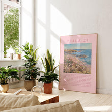 Psalm 27 Christian Wall Art Pink Coastal Scripture (Digital Download) 1860319720