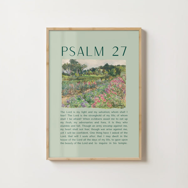 Psalm 27 Poster Sage Green Christian Wall Art (Digital Download) 1884908505