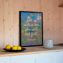 Psalm 465 Print  God Is Within Her She Will Not Fall  Christian Wall Art for Women  Pink Bible Verse Printable  Feminine Faith Decor 4307829147