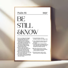 Psalm 46 Be Still and Know Printable, Bible Chapter Poster, Bible Verse, Modern Minimalist Christian Wall Art, Prayer Room Wall Art 4306628155