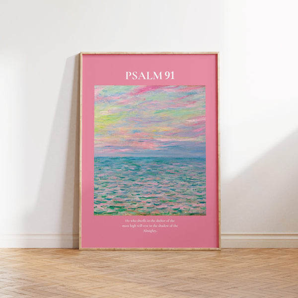 Psalm 91 Christian Wall Art Minimalist Bible Verse Poster (Digital Download) 1814581622