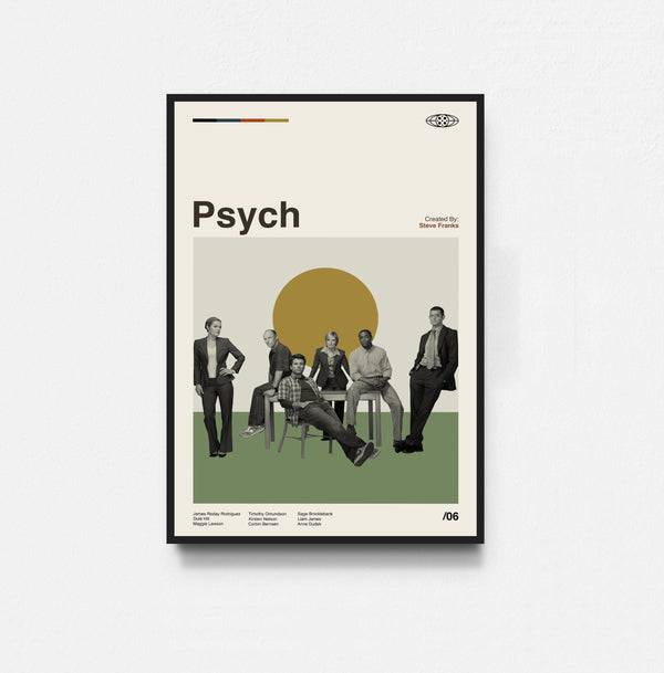 Psych Poster, Psych Tv Series Poster, Movie Poster, Midcentury Art, Minimalist Art, Retro Poster, Vintage Poster, Wall Decor 1795399012