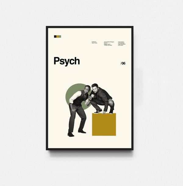 Psych Poster, Psych Tv Series Poster, Movie Poster, Midcentury Art, Minimalist Art, Retro Poster, Vintage Poster, Wall Decor 1811809429