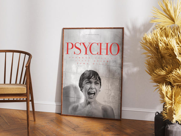 Psycho Poster, Alfred Hitchcock Print, Anthony Perkins ,Retro Vintage Wall Decor, Horror Film 1903977739