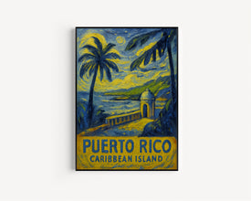 Puerto Rico Travel Poster Wall Art, Puerto Rico Poster, Puerto Rico Caribbean Island Wall Art, Caribbean Travel Print, Travel Gift