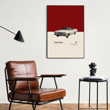 Pulp Fiction Inspire Poster  Car in Movie Poster  Mid Century Modern Poster  Minimalist Poster  Retro Art Print  Classic Movie 1577637082