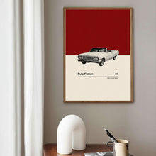 Pulp Fiction Inspire Poster  Car in Movie Poster  Mid Century Modern Poster  Minimalist Poster  Retro Art Print  Classic Movie 1577637082
