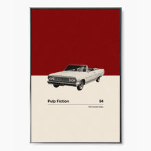 Pulp Fiction Inspire Poster  Car in Movie Poster  Mid Century Modern Poster  Minimalist Poster  Retro Art Print  Classic Movie 1577637082