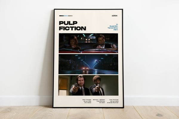 Pulp Fiction Movie Poster, Modern Movie Poster Print, Pulp Fiction Poster Wall Decor, DIGITAL FILES, John Travolta, Quentin Tarantino 1373975138
