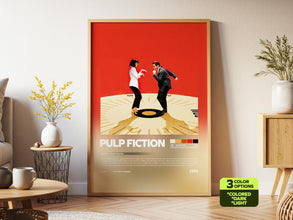 Pulp Fiction Poster, Retro Movie, Vintage Film, Quentin Tarantino, John Travolta, Print Art 4384243242