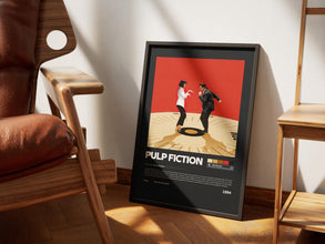 Pulp Fiction Poster, Retro Movie, Vintage Film, Quentin Tarantino, John Travolta, Print Art 4384243242