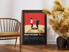 Pulp Fiction Poster, Retro Movie, Vintage Film, Quentin Tarantino, John Travolta, Print Art 4384243242