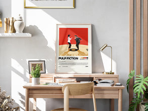 Pulp Fiction Poster, Retro Movie, Vintage Film, Quentin Tarantino, John Travolta, Print Art 4384243242