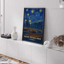 Qatar Grand Prix Poster – Stunning Formula 1 Night Race at Lusail Circuit with Desert Backdrop