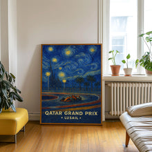 Qatar Grand Prix Poster – Stunning Formula 1 Night Race at Lusail Circuit with Desert Backdrop