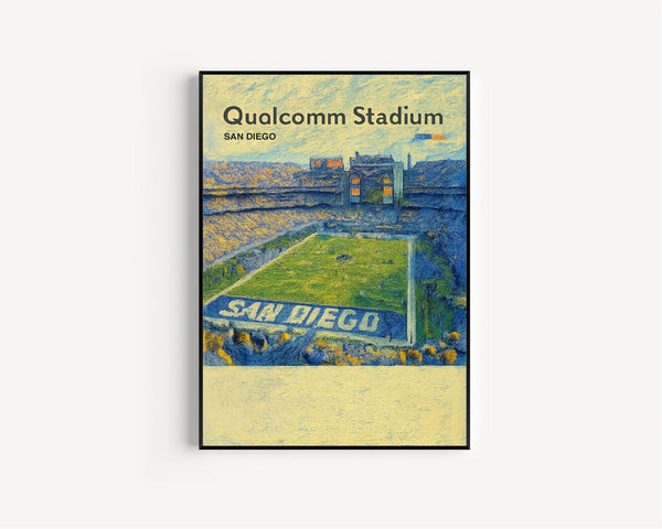 Qualcomm Stadium  - Former Home of Los Angeles Chargers, NFL Wall Art, Vibrant Sports Art, Office Print, Games Room Print