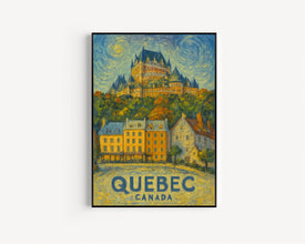 Quebec City Canada Travel Print, Quebec City Poster Print, Quebec Canada Wall Art, Fairmont Le Château Frontenac Wall Decor